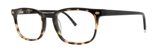 Men’s prescription eyewear - A side view of the Morris model in a black tortoise colour. The rectangular frame is made of acetate. 